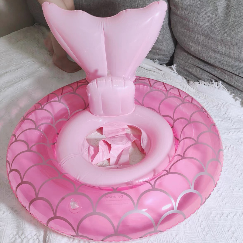 ins net red pink mermaid child seat ring swimming ring cute baby inflatable thickening toddler swimming ring