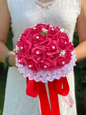Wedding hand bouquet Wedding Korean bride simulation hand bouquet Chinese bridesmaid European forest supplies Wedding bouquet