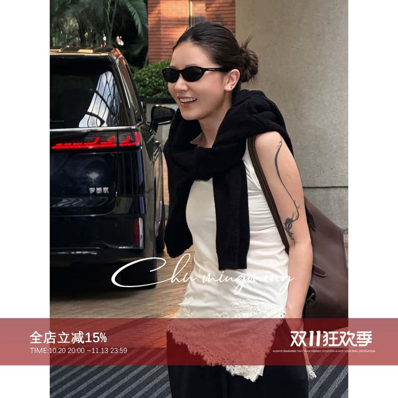 Chu Chu Niu【Yanlu】Fashionable Design 2026 New Autumn Tencel Lace Vest Chu Chu Niu【Yanlu】Fashionable Design 2026 New Autumn Tencel Lace Vest