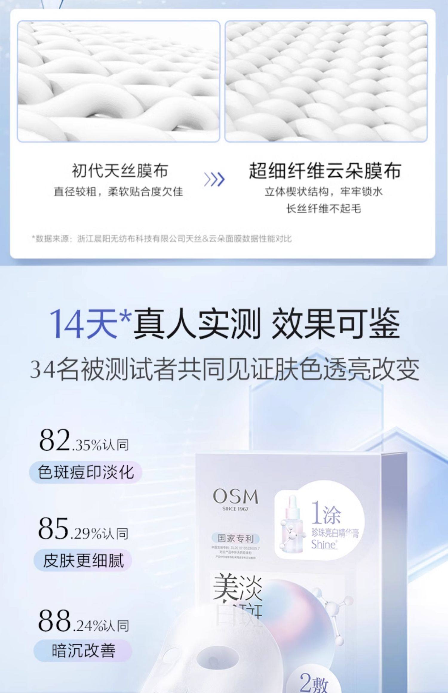   欧诗漫 美白淡斑珍珠面膜5片装