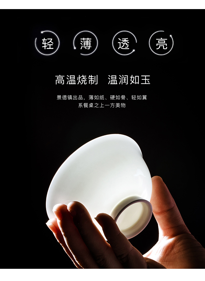 Jingdezhen ceramic bowl to eat tall foot rainbow such as bowl bowls bowl of pure white heat - trapping ceramic rice bowls white bread and butter