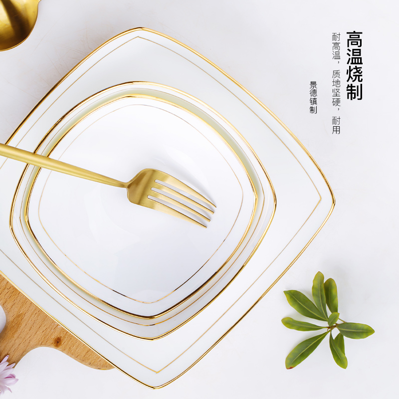 Jingdezhen ceramic tableware creative home pure white contracted bowl of soup bowl of salad bowl size up phnom penh newborn dishes