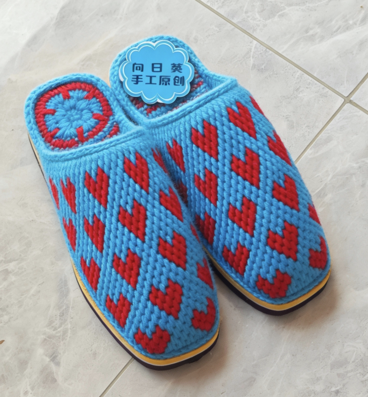 Handmade Knitted Wool Slippers, Non-Slip and Warm, Unisex Home Slippers, Thickened and Warm, with Anti-Slip Soles