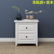 Solid wood bed head cabinet minimalist modern Chinese lockers master bedroom matterwood bed head cabinet Nordic wind white