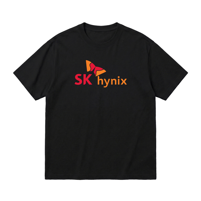 Korea Sk Hynix Pure Cotton T-Shirt Semiconductor Chip Related Unisex Loose Work Clothes for Summer