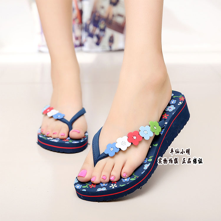 Vietnamese Shoes Flat Fairy Shoes Flip-Flops Women's Slippers Fashion Flower Ladies Wedge Beach Shoes Korean Version