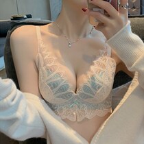 Love Vidense Underwear Female Tuning-type No-scarred bra Polymers Giant No Steel Ring Sexy Lace Bra to receive the Breast Milk