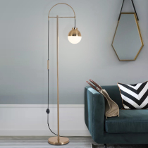 Nordic floor lamp modern simple living room Golden iron glass ball light luxury bedroom bedside lamp Study Office lamp