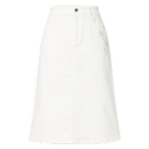 (Same style in shopping malls) Keletier 2024 Summer White Slim A-Line Skirt Casual Versatile Skirt for Women