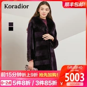 Koradior 品牌 2018 mùa đông mới kiểu áo khoác da lộn dài lông cáo nữ - Faux Fur