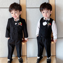 Year Old Male Baby Wedding Flower Boy Boy Host Gown Gown Birthday Child Small Suit Waistcoat Spring Autumn Tide