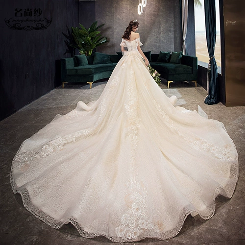 Свадебное платье, звездное небо для невесты, 2020, новая коллекция, открытые плечи, V-образный вырез