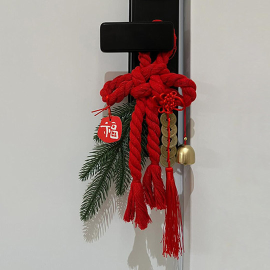 Новогодние украшения для переезда в новую квартиру, оформление гостиной, подвеска в виде узла-свастики, подвеска на дверь, китайский узел, подвеска на дверную ручку, новогодний подарок
