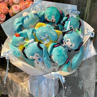 Zweidimensionaler hatsune miku puppenstrauß fertige puppenkarikaturblume praktischer geburtstagsstrauß valentinstagsgeschenk