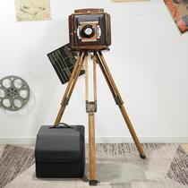 1970 nostalgic domestic antique antique vintage seagull eight-inch external camera large leather cavity camera wooden tripod
