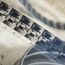 Western antique 16mm 16mm film clip blue black and white film ornaments Chaplin film circus