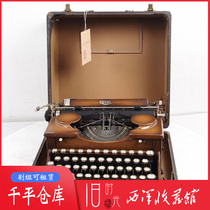 9 pints Western Antique Royal Mechanical English Typewriter function normal rare coffee color belt box