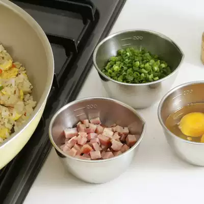 Japan Shimamura mini 304 stainless steel cooking bowl, egg bowl, baking measuring cup, green onion pickled meat small steel bowl