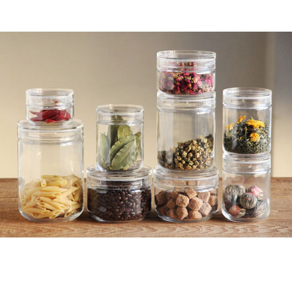 Japan star glass transparent glass preservation tank Refrigerated food seasoning sealed storage kitchen dried fruit storage tea can