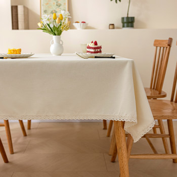 Rice-caffeine-colored waterproof and oil-proof fabric cotton and linen solid color tablecloth Rice-caffeine-colored waterproof and oil-proof fabric cotton and linen solid color tablecloth
