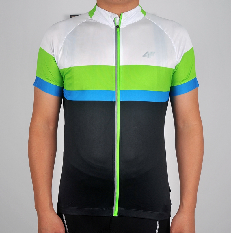 Foreign Trade Tail Single Full-Pull Breathable Speed Dry Silk Slip Short Sleeve Riding Suit Mountain Road Bike Clothing Male