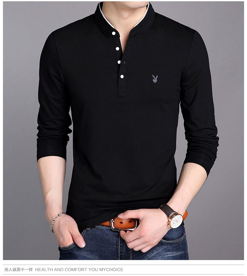 Đặc biệt hàng ngày Playboy mùa hè nam dài tay cotton mỏng thể thao giản dị Áo sơ mi POLO nam phù hợp với áo thun áo thun nam tay lỡ