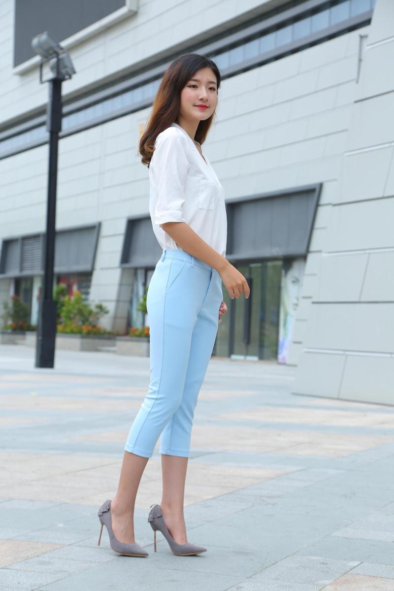 Thu đông 2018 phiên bản Hàn Quốc của MM béo hoang dã nhỏ thẳng cỡ lớn co giãn 7 điểm quần nữ đã mỏng 9 điểm quần mỏng áo kiểu đẹp