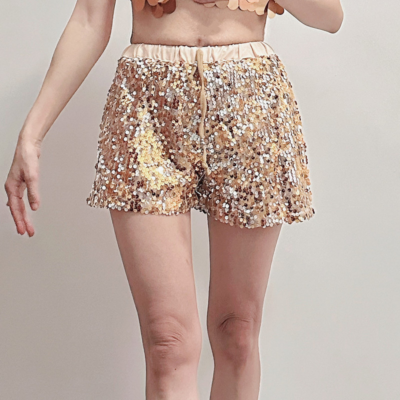 2025 European and American Style Elegant and Versatile Sparkling High-End New Heavy Industry Women's Sequined Beading Fashion Shorts