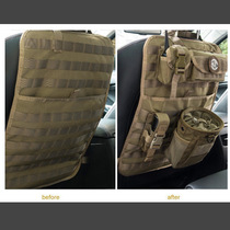 Outdoor multifunctional tactical car seat cushion storage bag front seat back MOLLE system mounting storage bag