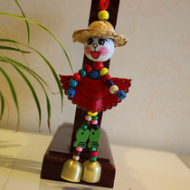 Wind chime hanging door decoration Creative straw hat lucky doll pendant children Girl room Bell home decoration gift