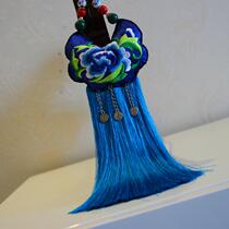 Ethnic tassel long sweater chain Female Original design retro pendant embroidery necklace Chinese cheongsam accessories