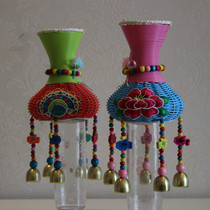 Yunnan handicrafts ethnic style vase hanging jewelry creative home decoration pendant hanging orchid green flower pot hanging basket