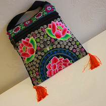 Original National style shoulder bag double-sided embroidery shoulder bag womens casual retro bag fashion handmade embroidery bag