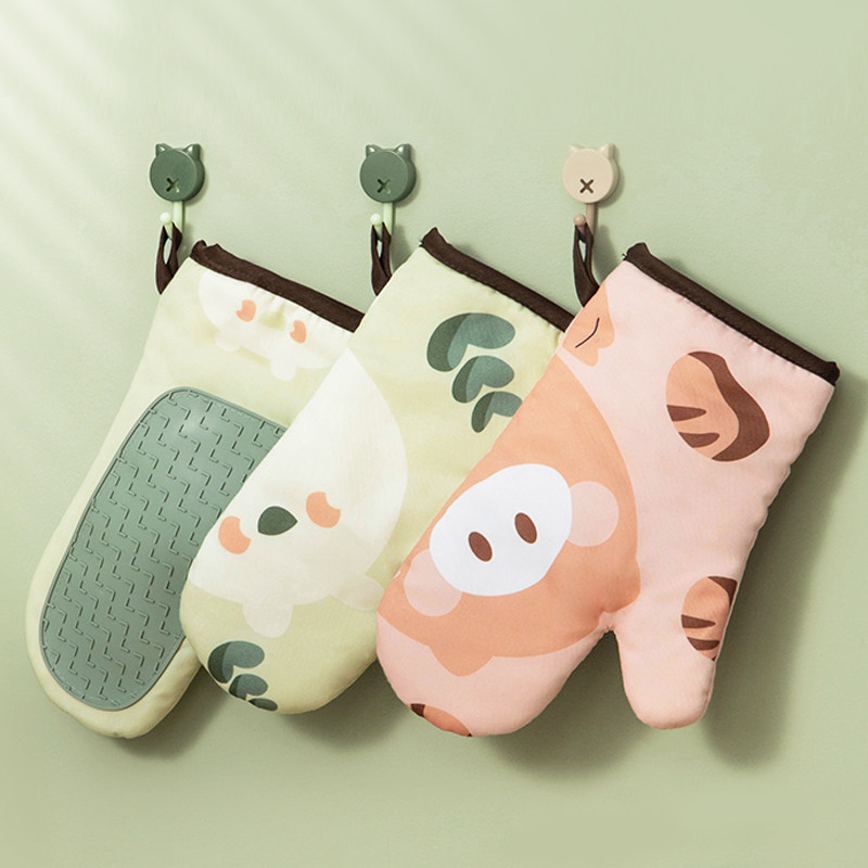 Kitchen oven glove thermal insulation anti-heat and anti-heat, anti-heat special baking tool silicone microwave oven gloves