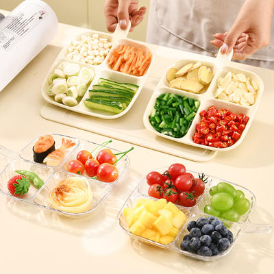 New multi-purpose compartments serving plate, kitchen storage serving plate, home hot pot multi-functional four-compartment plate tray