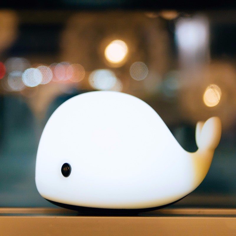 Creative Cute Dolphin Light Small Night Light Whale Patter Clapping Light Discoloration Thixote Charging Bedroom Bed Head Girl Presents