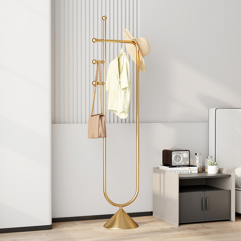 Light luxury coat rack floor-to-ceiling bedroom simple home hanger creative bag rack storage net red vertical hanger