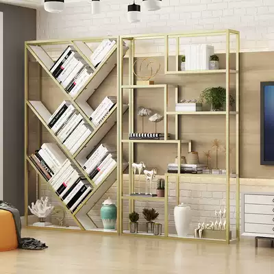 Simple modern bookcase bookcase landing solid wood bookshelf shelf partition display shelf combination creative Nordic style