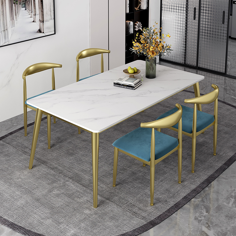 Light Extravagant Rock Plate Table Modern Minima Home Small Household Type Tennis Red Nordic Marble Dining Table And Chairs Combined Rectangle