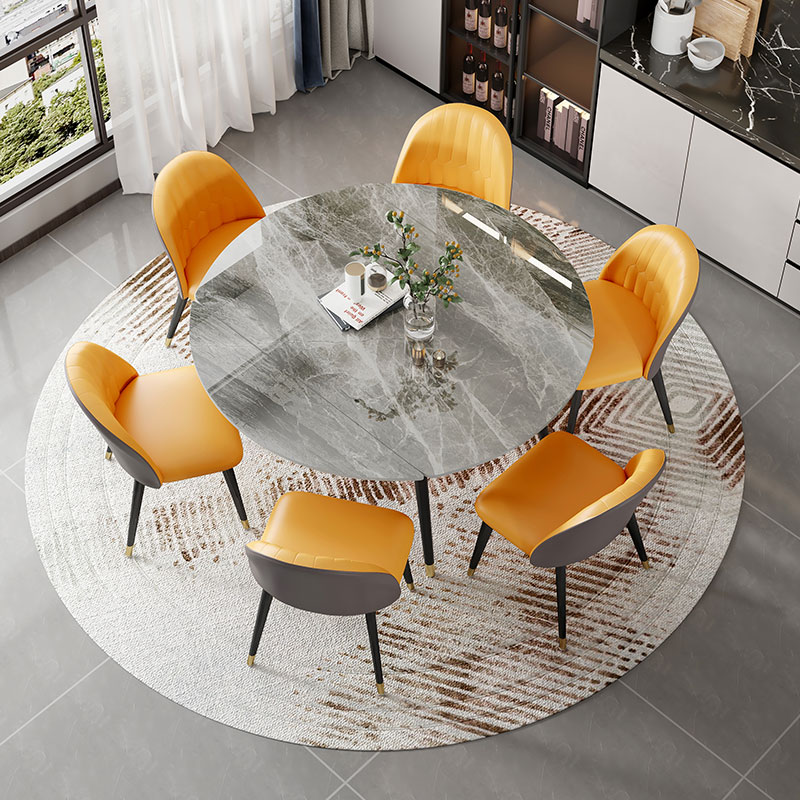 Light Extravagant Rock Plate Table Folding Home Small Household Type Modern Minima Wall Telescopic Variable Round Dining Table And Chairs Combination