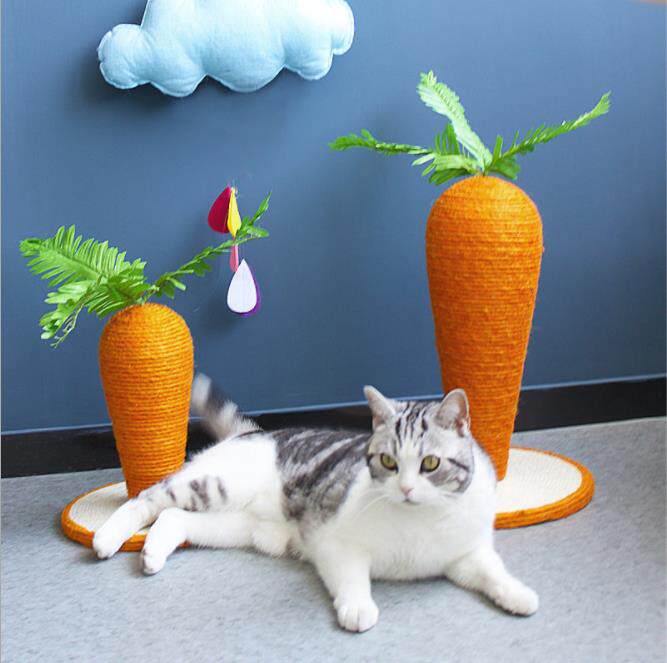 Radish and sisal two-color grinding, climbing frame, scratching board, pillars, funny rabbits and cats, self-healing toys, simulation creative pet supplies