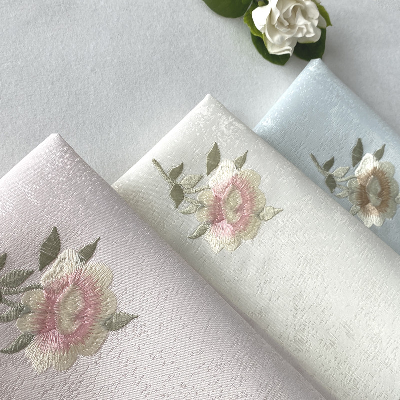 Embroidery seamless wall covering simple three-dimensional warm wedding room bedroom living room sofa TV background pastoral environmental protection wall covering