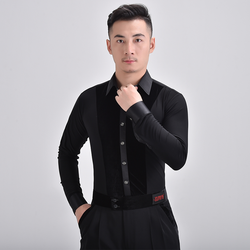 Dance Court Dance Dress Tops New Men's Ballroom Dance Wear ClothesGB Dance Shirt Modern Dance Practice Suit