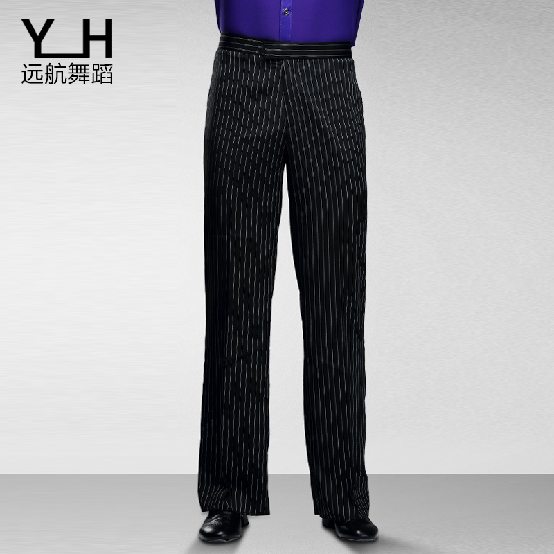 Summer Thin men's Latin dance pants square dance pants National Peumen Musudan Pants Loose Striped Pocket Watch Pants