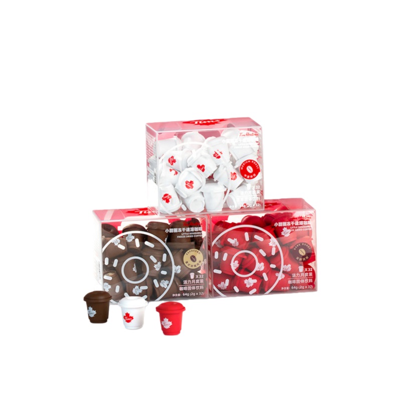 Tims天好咖啡小甜圈冻干咖啡冷萃美式拿铁咖啡粉2g*32杯