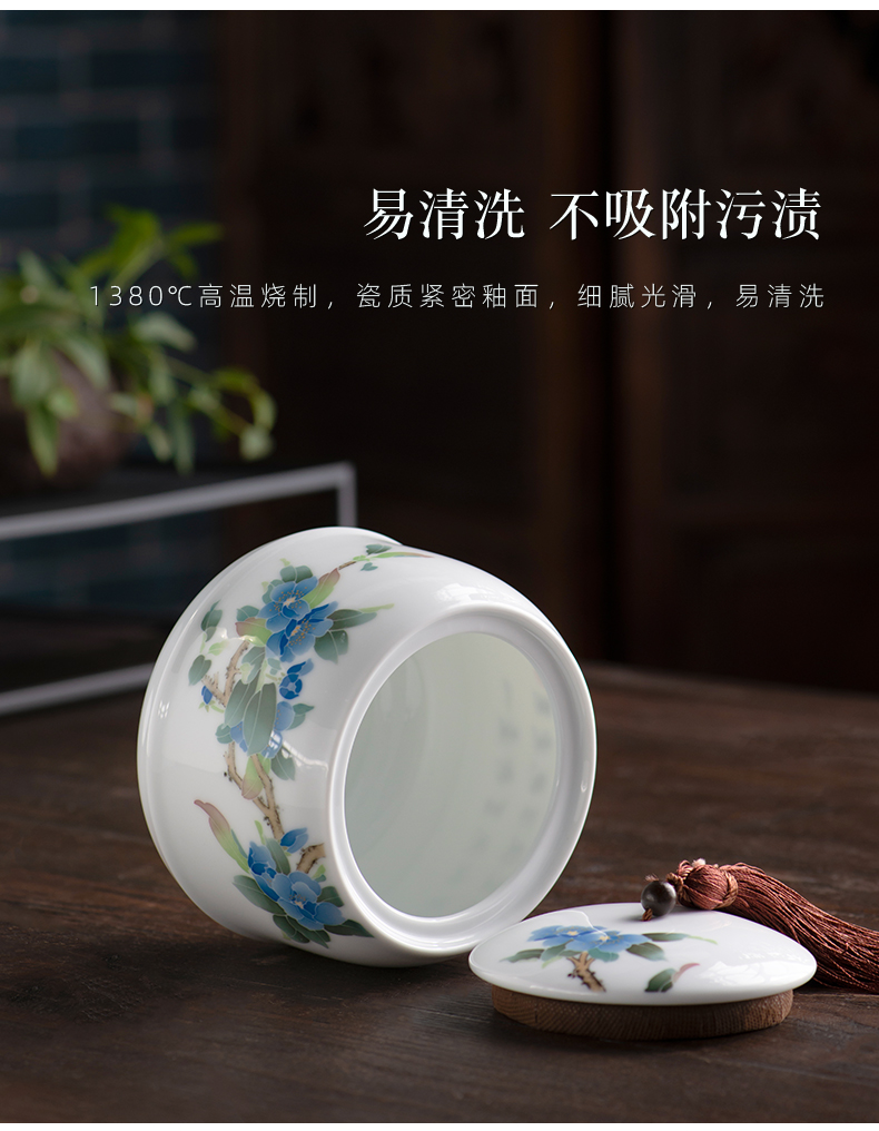 Next thousand red up with glaze color caddy fixings ceramic seal cylinder storage tanks moistureproof large household pu 'er tea gift boxes