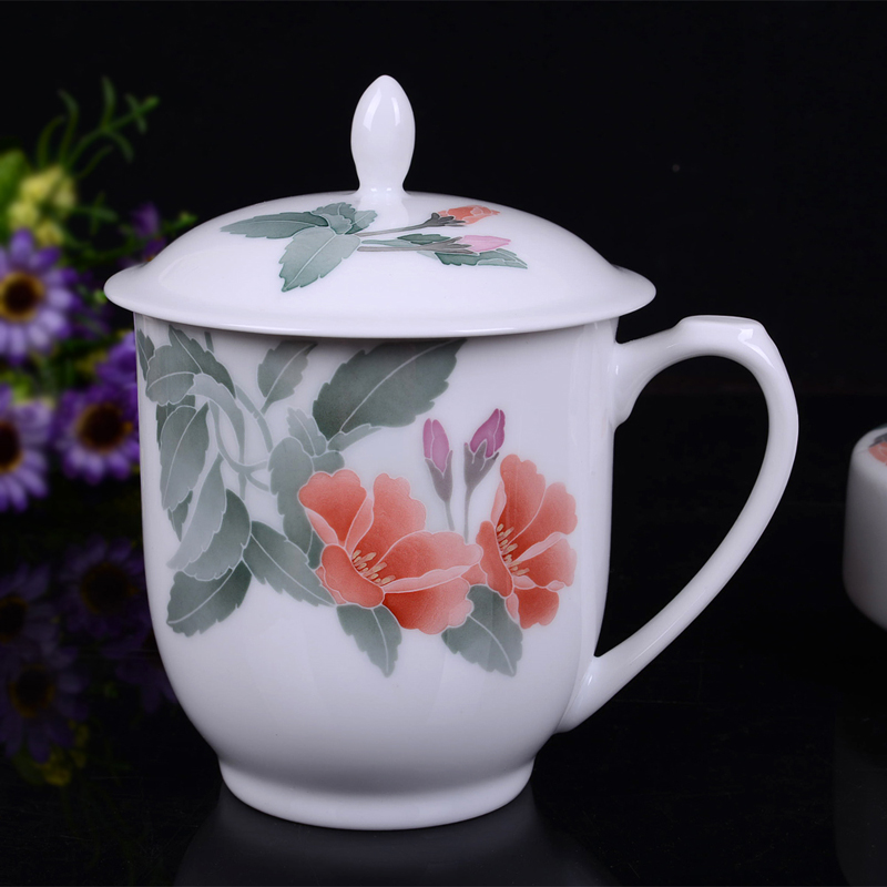Thousand red up hula under the liling glaze colorful porcelain brush pot three - piece ashtray cup office gift box package