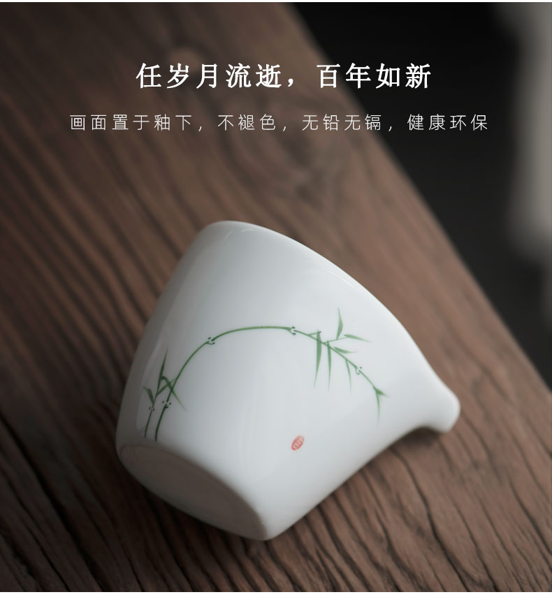 Hand - made ceramic fair keller points more tea ware to hold to hot tea sea white porcelain kung fu tea accessories household) cup