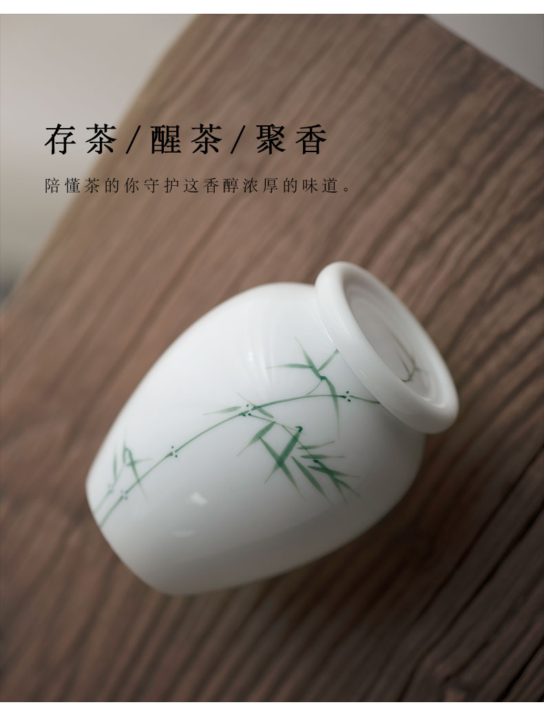 Under the glaze color hand - made caddy fixings small portable ceramic sealed container tank tea warehouse office storage tanks