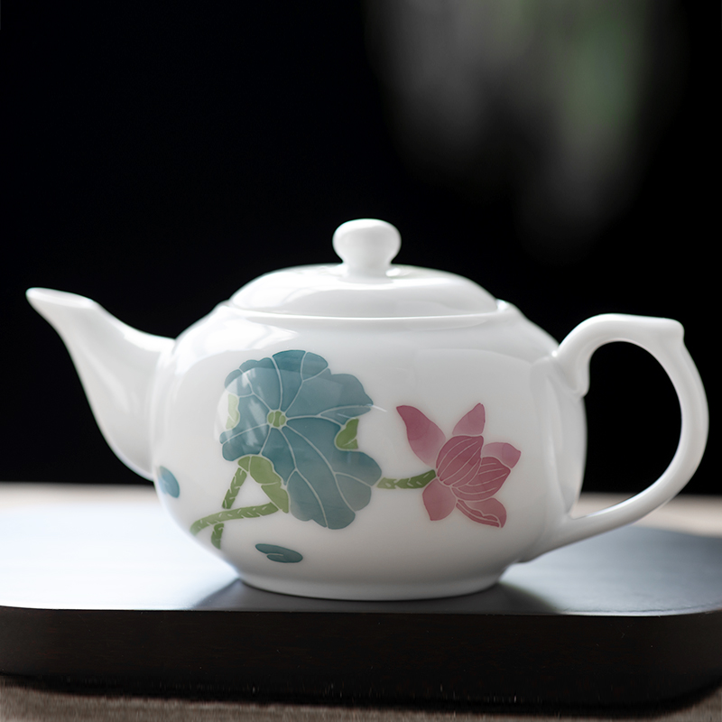 Thousand red up ceramic tea set suit household contracted style under the glaze color hand - made lotus six small sets of kung fu tea set